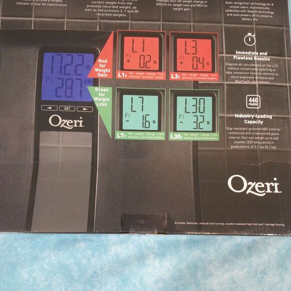 Ozeri WeightMaster II Bath Scale with BMI and Weight Change Detection - Picture 9 of 9